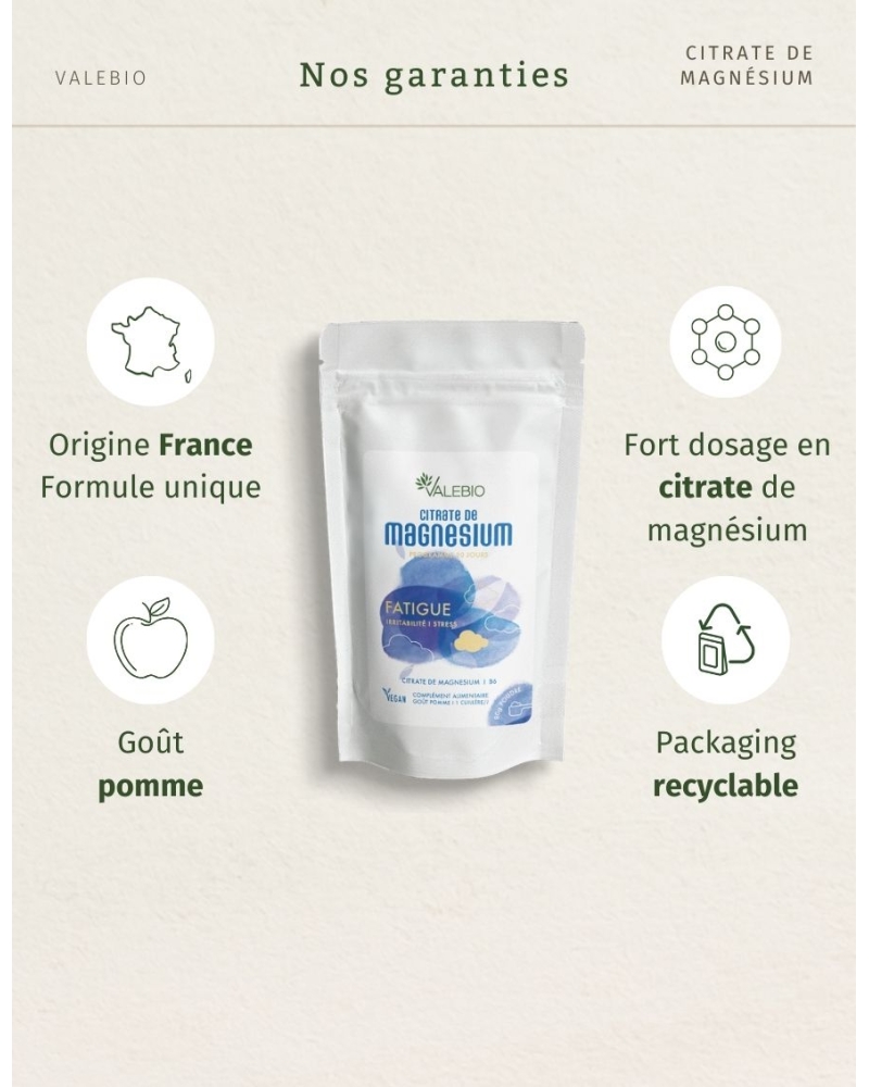 Magnésium En Poudre 300g, Citrate De Magnésium, Complément Alimentaire