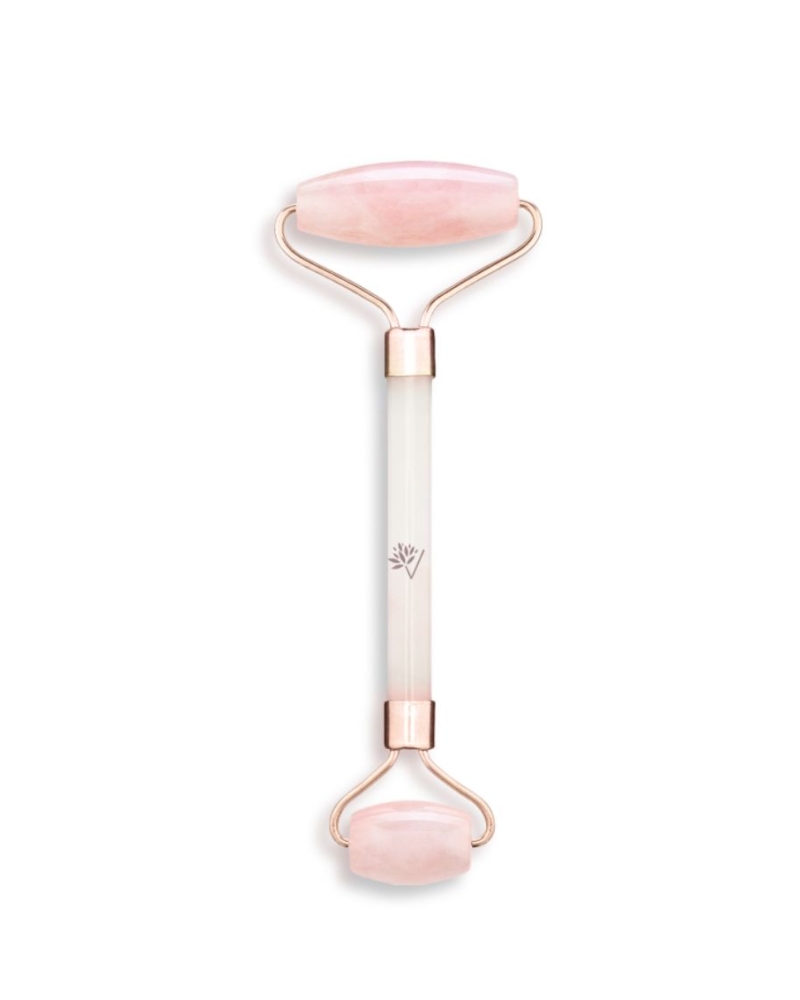 Roller visage en quartz rose